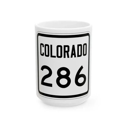Colorado 286 1946 (Colorado) (Road Sign) White Coffee Mug 15oz - Go Mug Yourself