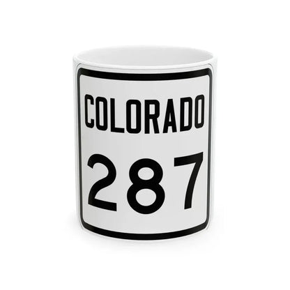 Colorado 287 1946 (Colorado) (Road Sign) White Coffee Mug 11oz - Go Mug Yourself