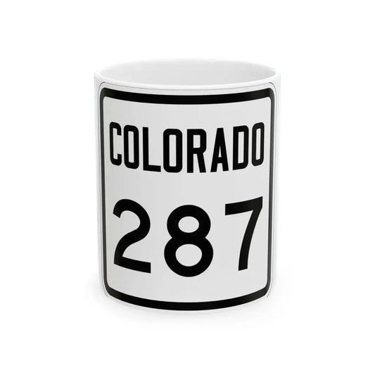 Colorado 287 1946 (Colorado) (Road Sign) White Coffee Mug 11oz - Go Mug Yourself