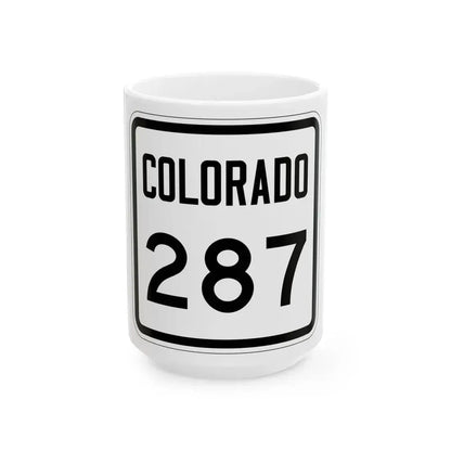 Colorado 287 1946 (Colorado) (Road Sign) White Coffee Mug 15oz - Go Mug Yourself