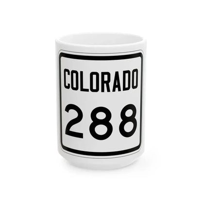 Colorado 288 1946 (Colorado) (Road Sign) White Coffee Mug 15oz - Go Mug Yourself