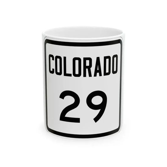Colorado 29 1946 (Colorado) (Road Sign) White Coffee Mug 11oz - Go Mug Yourself