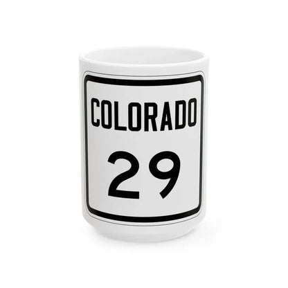 Colorado 29 1946 (Colorado) (Road Sign) White Coffee Mug 15oz - Go Mug Yourself