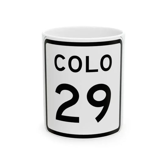 Colorado 29 1952 (Colorado) (Road Sign) White Coffee Mug 11oz - Go Mug Yourself