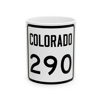 Colorado 290 1946 (Colorado) (Road Sign) White Coffee Mug 11oz - Go Mug Yourself
