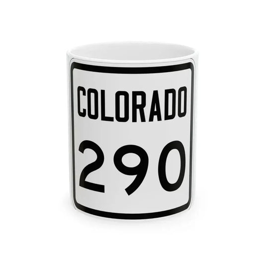Colorado 290 1946 (Colorado) (Road Sign) White Coffee Mug 11oz - Go Mug Yourself