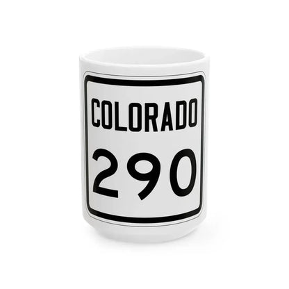 Colorado 290 1946 (Colorado) (Road Sign) White Coffee Mug 15oz - Go Mug Yourself