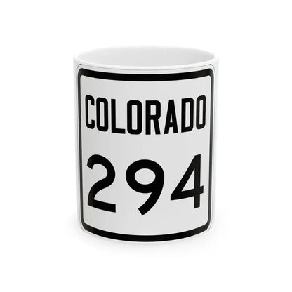 Colorado 294 1946 (Colorado) (Road Sign) White Coffee Mug 11oz - Go Mug Yourself