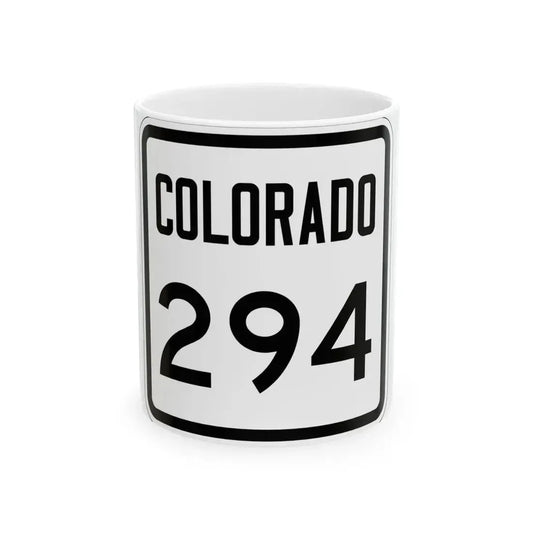 Colorado 294 1946 (Colorado) (Road Sign) White Coffee Mug 11oz - Go Mug Yourself