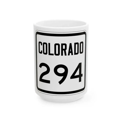 Colorado 294 1946 (Colorado) (Road Sign) White Coffee Mug 15oz - Go Mug Yourself