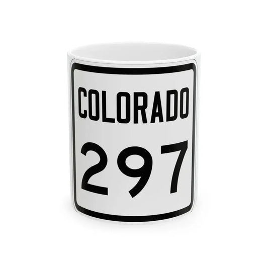Colorado 297 1946 (Colorado) (Road Sign) White Coffee Mug 11oz - Go Mug Yourself