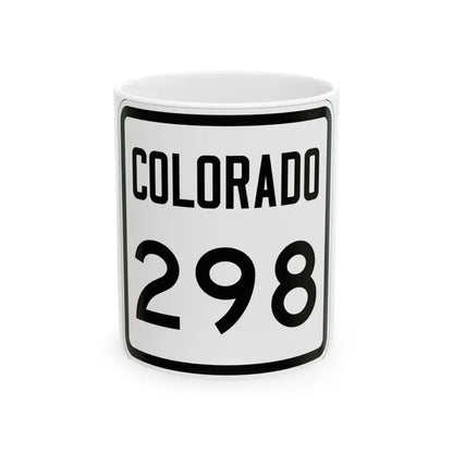 Colorado 298 1946 (Colorado) (Road Sign) White Coffee Mug 11oz - Go Mug Yourself