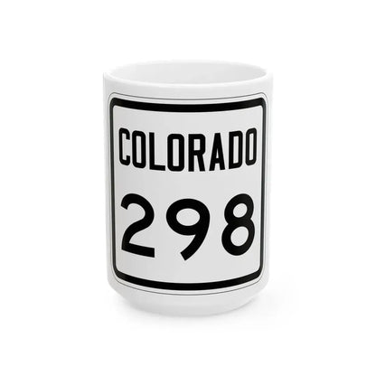 Colorado 298 1946 (Colorado) (Road Sign) White Coffee Mug 15oz - Go Mug Yourself