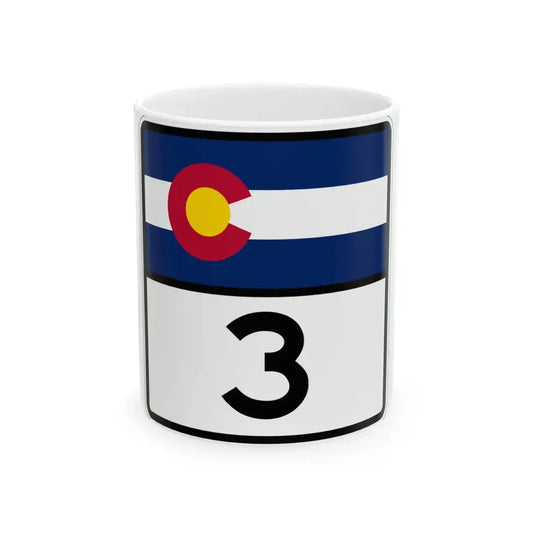 Colorado 3 (Colorado) (Road Sign) White Coffee Mug 11oz - Go Mug Yourself