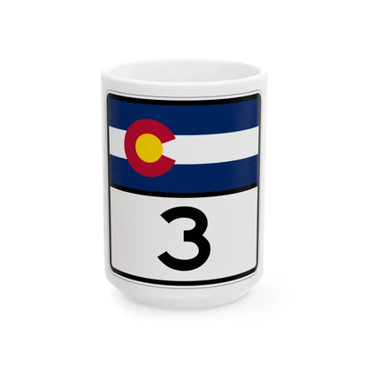 Colorado 3 (Colorado) (Road Sign) White Coffee Mug 15oz - Go Mug Yourself