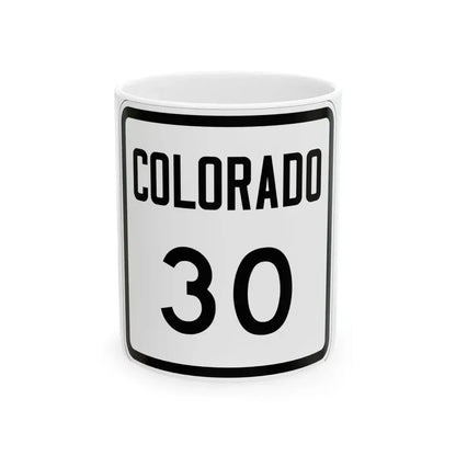 Colorado 30 1946 (Colorado) (Road Sign) White Coffee Mug 11oz - Go Mug Yourself