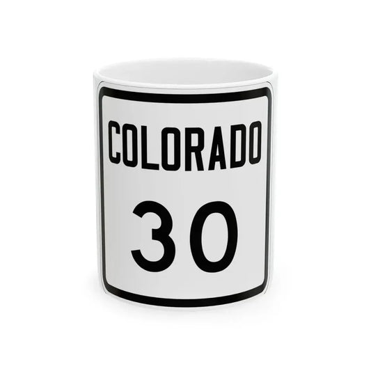 Colorado 30 1946 (Colorado) (Road Sign) White Coffee Mug 11oz - Go Mug Yourself