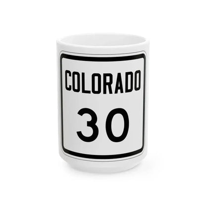 Colorado 30 1946 (Colorado) (Road Sign) White Coffee Mug 15oz - Go Mug Yourself