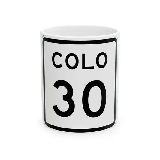 Colorado 30 1952 (Colorado) (Road Sign) White Coffee Mug 11oz - Go Mug Yourself