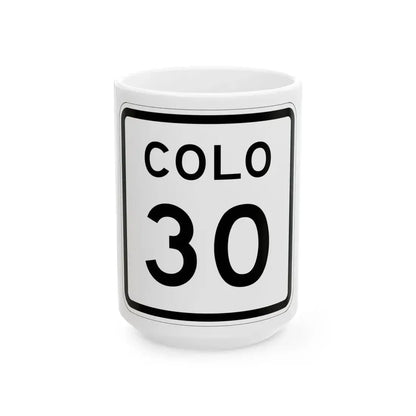 Colorado 30 1952 (Colorado) (Road Sign) White Coffee Mug 15oz - Go Mug Yourself