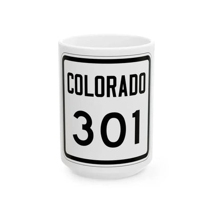 Colorado 301 1946 (Colorado) (Road Sign) White Coffee Mug 15oz - Go Mug Yourself