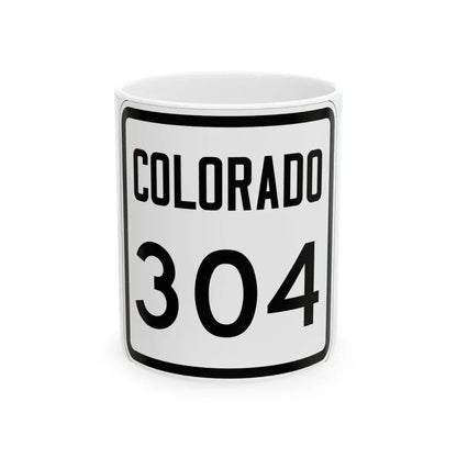 Colorado 304 1946 (Colorado) (Road Sign) White Coffee Mug 11oz - Go Mug Yourself