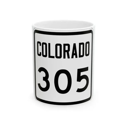 Colorado 305 1946 (Colorado) (Road Sign) White Coffee Mug 11oz - Go Mug Yourself