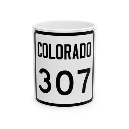 Colorado 307 1946 (Colorado) (Road Sign) White Coffee Mug 11oz - Go Mug Yourself
