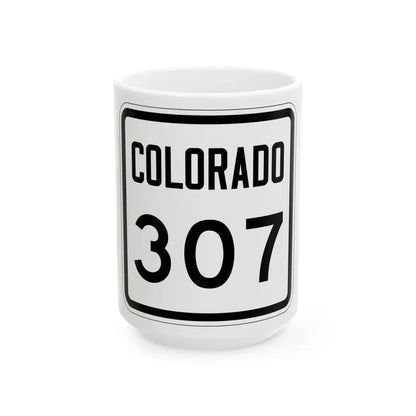 Colorado 307 1946 (Colorado) (Road Sign) White Coffee Mug 15oz - Go Mug Yourself
