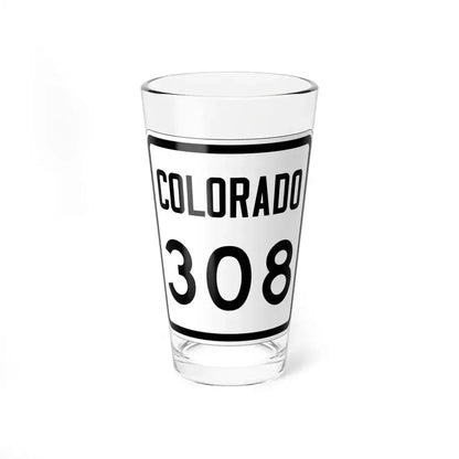 Colorado 308 1946 (Colorado) (Road Sign) Pint Glass 16oz 16oz - Go Mug Yourself