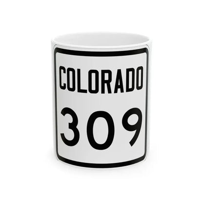 Colorado 309 1946 (Colorado) (Road Sign) White Coffee Mug 11oz - Go Mug Yourself