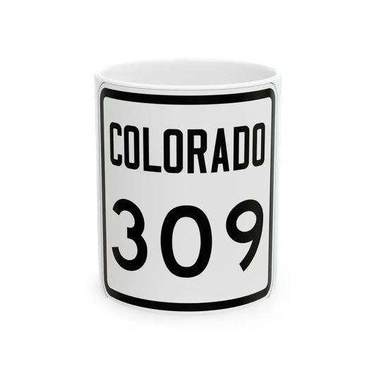 Colorado 309 1946 (Colorado) (Road Sign) White Coffee Mug 11oz - Go Mug Yourself