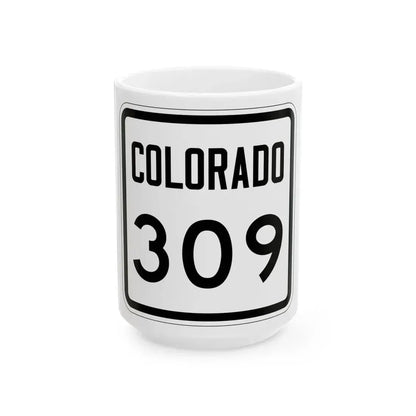 Colorado 309 1946 (Colorado) (Road Sign) White Coffee Mug 15oz - Go Mug Yourself