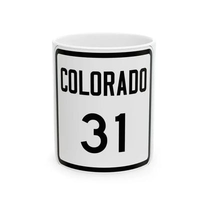 Colorado 31 1946 (Colorado) (Road Sign) White Coffee Mug 11oz - Go Mug Yourself