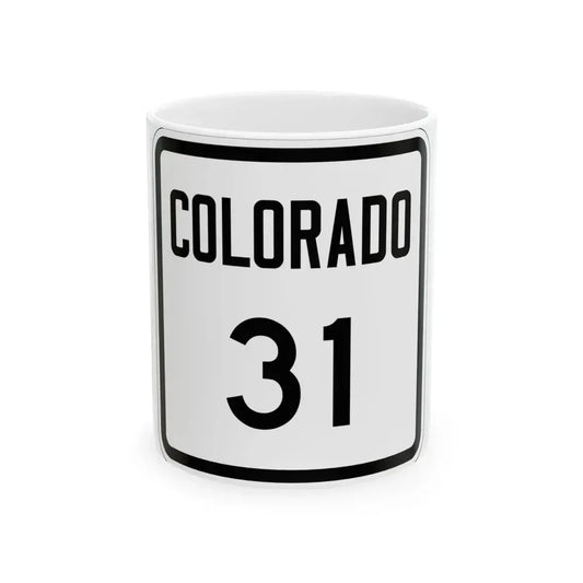 Colorado 31 1946 (Colorado) (Road Sign) White Coffee Mug 11oz - Go Mug Yourself