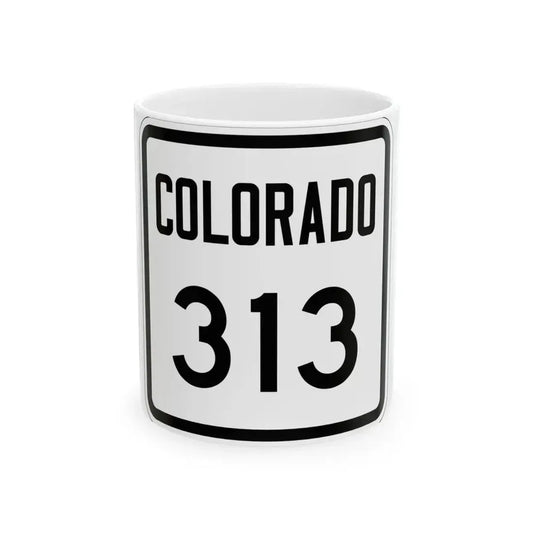 Colorado 313 1946 (Colorado) (Road Sign) White Coffee Mug 11oz - Go Mug Yourself