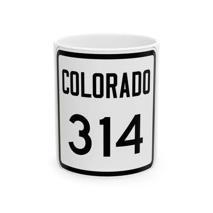 Colorado 314 1946 (Colorado) (Road Sign) White Coffee Mug 11oz - Go Mug Yourself