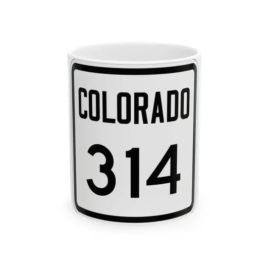 Colorado 314 1946 (Colorado) (Road Sign) White Coffee Mug 11oz - Go Mug Yourself