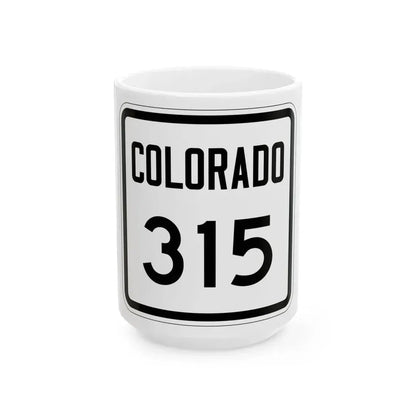 Colorado 315 1946 (Colorado) (Road Sign) White Coffee Mug 15oz - Go Mug Yourself