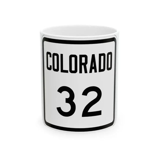 Colorado 32 1946 (Colorado) (Road Sign) White Coffee Mug 11oz - Go Mug Yourself