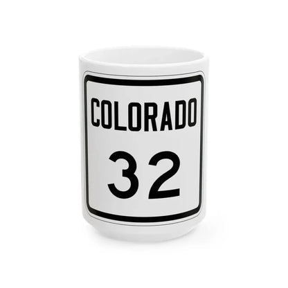 Colorado 32 1946 (Colorado) (Road Sign) White Coffee Mug 15oz - Go Mug Yourself