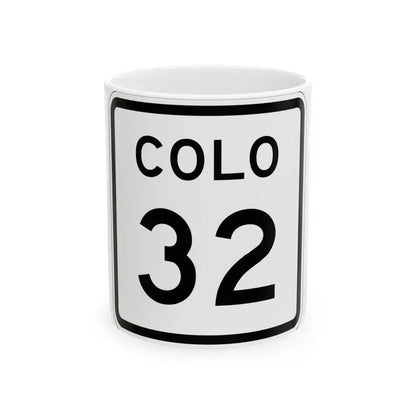 Colorado 32 1952 (Colorado) (Road Sign) White Coffee Mug 11oz - Go Mug Yourself