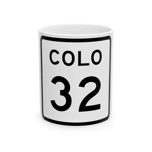 Colorado 32 1952 (Colorado) (Road Sign) White Coffee Mug 11oz - Go Mug Yourself