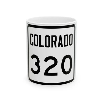 Colorado 320 1946 (Colorado) (Road Sign) White Coffee Mug 11oz - Go Mug Yourself