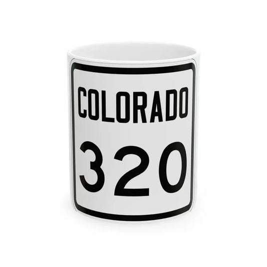 Colorado 320 1946 (Colorado) (Road Sign) White Coffee Mug 11oz - Go Mug Yourself