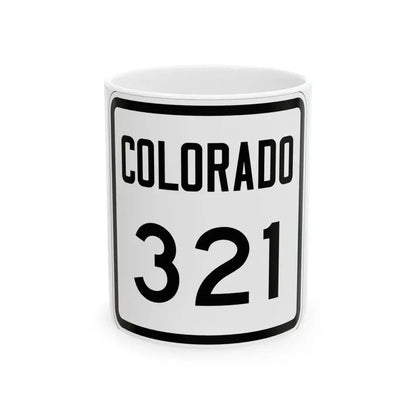 Colorado 321 1946 (Colorado) (Road Sign) White Coffee Mug 11oz - Go Mug Yourself