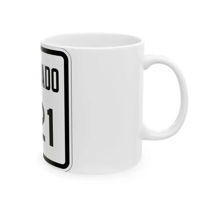 Colorado 321 1946 (Colorado) (Road Sign) White Coffee Mug - Go Mug Yourself