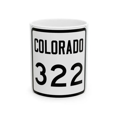 Colorado 322 1946 (Colorado) (Road Sign) White Coffee Mug 11oz - Go Mug Yourself