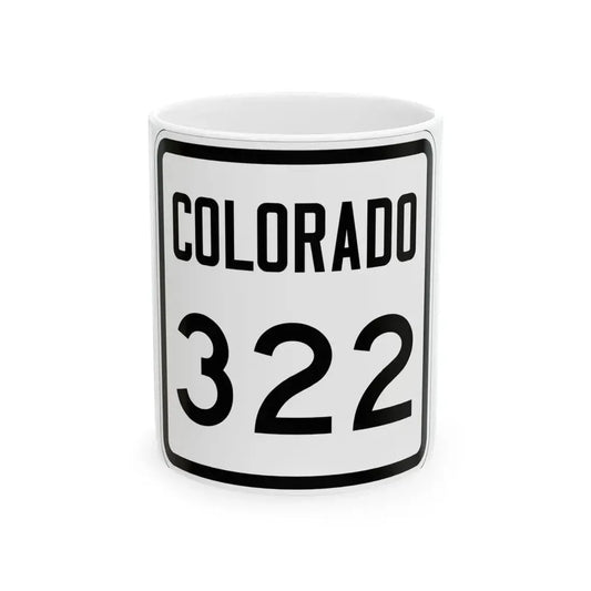 Colorado 322 1946 (Colorado) (Road Sign) White Coffee Mug 11oz - Go Mug Yourself