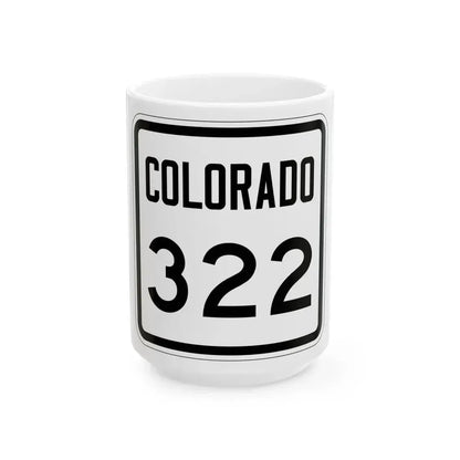 Colorado 322 1946 (Colorado) (Road Sign) White Coffee Mug 15oz - Go Mug Yourself